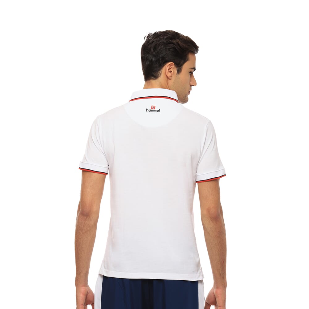 Hummel Eunice Polo T-shirt-White with Red
